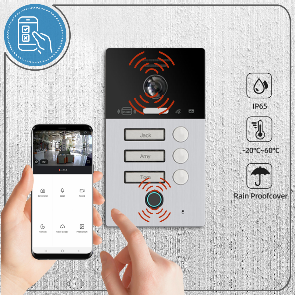 Smart Wi-Fi Video Intercom with Gate Unlock.
