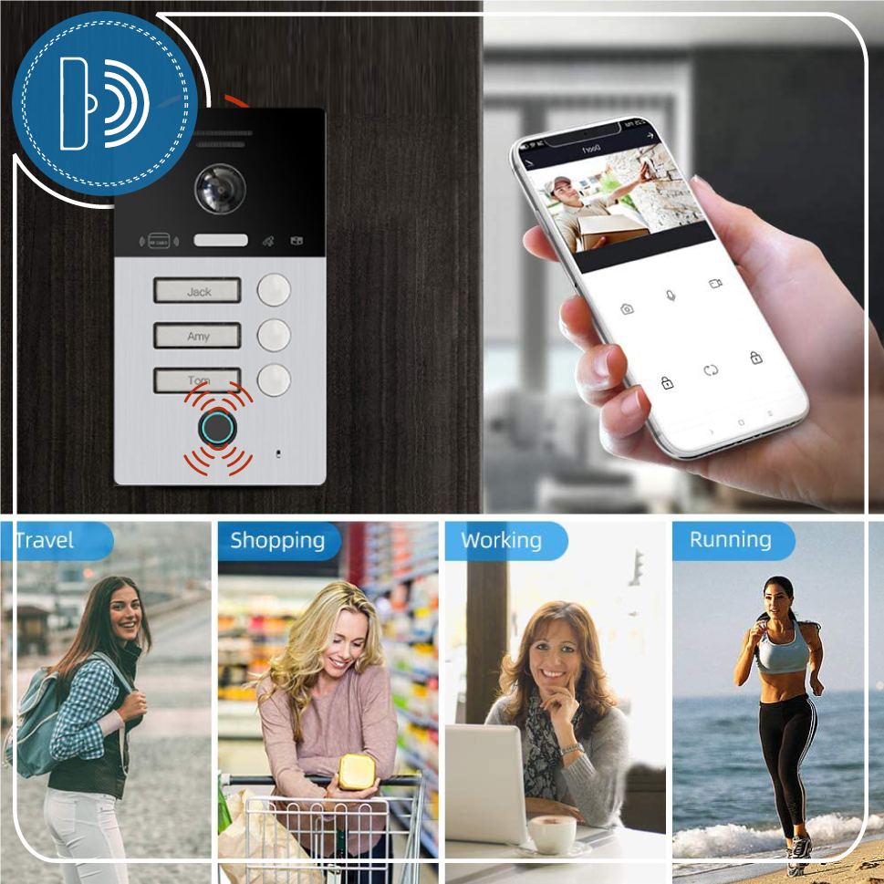 Smart Wi-Fi Video Intercom with Gate Unlock.